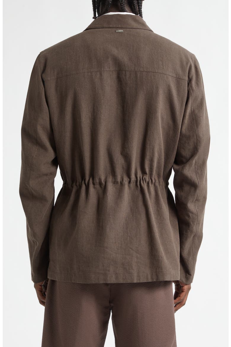 Linen & Cotton Poplin Field Jacket, Alternate, color, CHOCOLATE