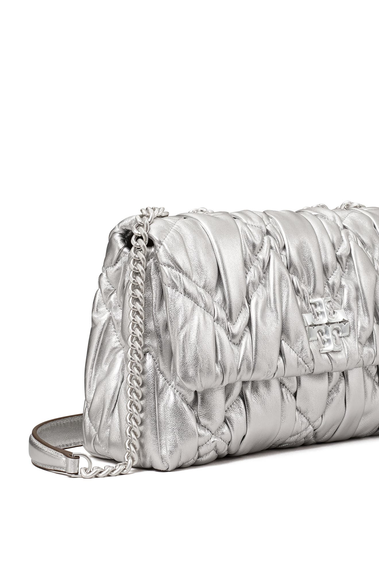 Tory Burch Small Kira Metallic Leather Shoulder Bag, Alternate, color, 