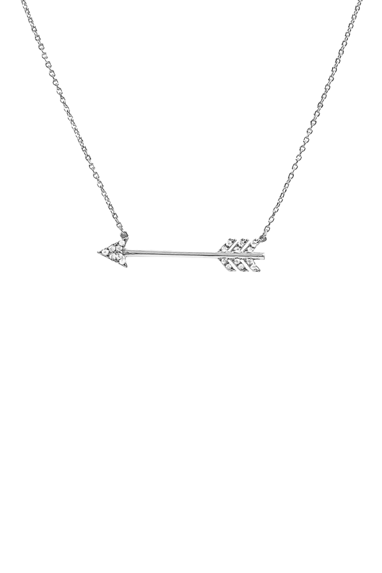 18k Gold Plated Sterling Silver Chevron Arrow Pendant Necklace Gift Idea, Main, color, Silver