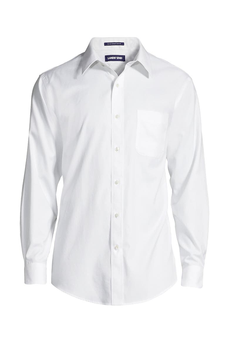 No Iron Supima Cotton Pinpoint Straight Collar Dress Shirt, Alternate, color, White