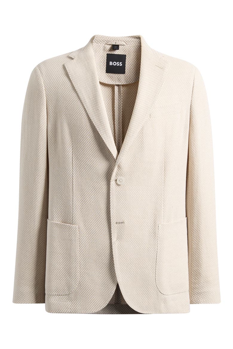 Hanry Slim Fit Tan Textured Cotton & Linen Blend Sport Coat, Alternate, color, OPEN BEIGE