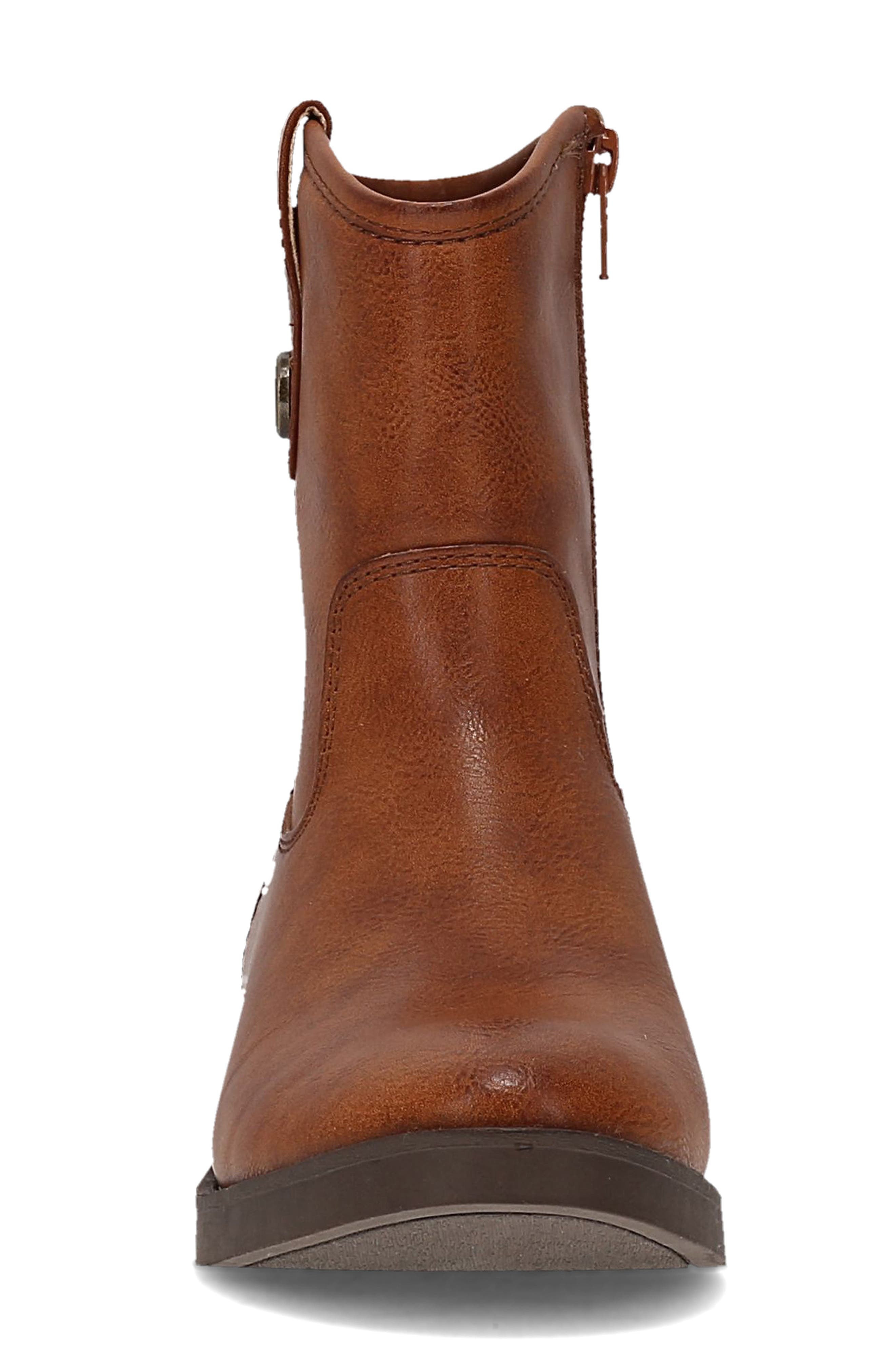 Kellie Button Short Faux Leather Bootie, Alternate, color, COGNAC