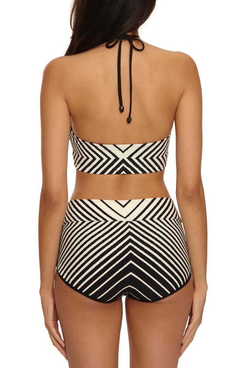 Trina Turk Net Textured Stripe Swim Shorts, Alternate, color, Black/ Vanilla