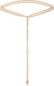 Ettika Imitation Pearl Chain Belt