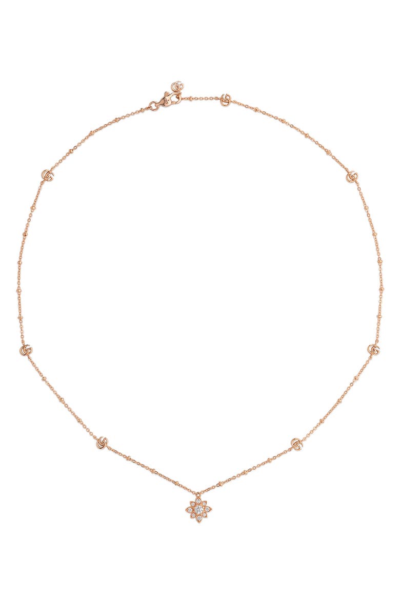 Gucci Floral Diamond Necklace, Main, color, 
