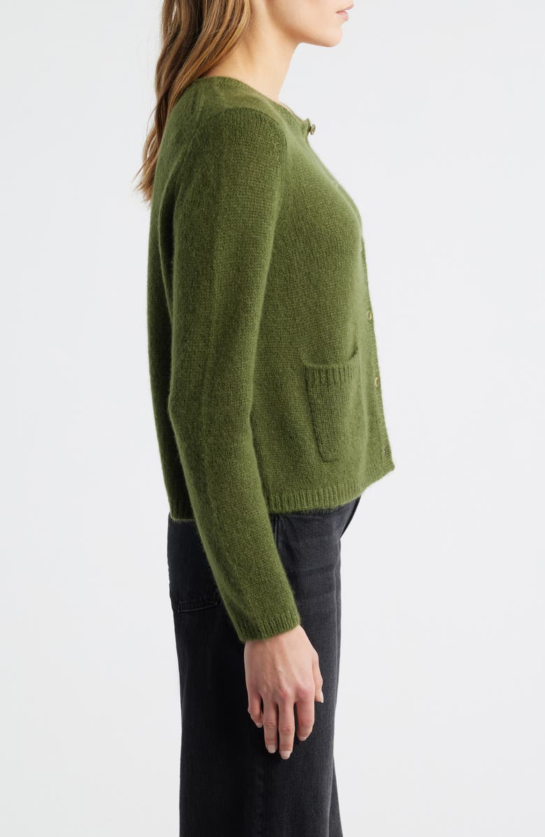 MARGARET O'LEARY Coco Cashmere & Silk Pocket Cardigan, Alternate, color, Bay Leaf