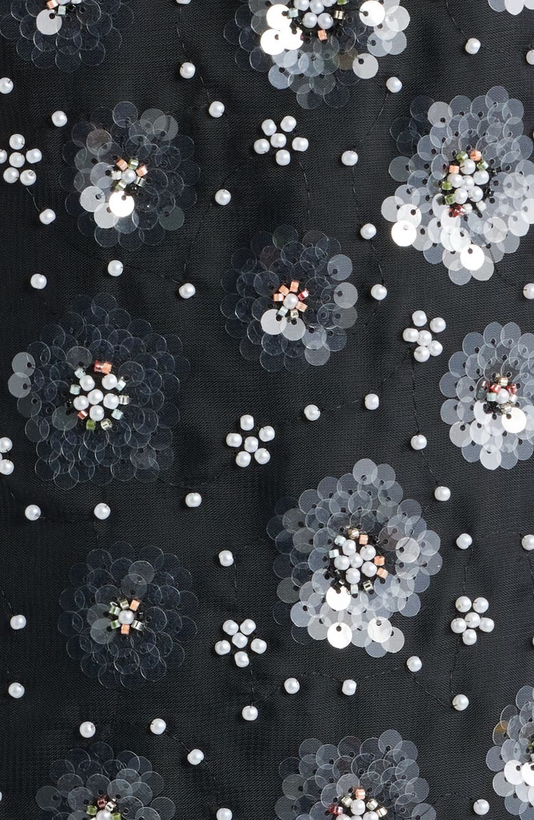 Sam Edelman Ivette Sequin Flower Sleeveless Sheath Minidress, Alternate, color, Black Multi