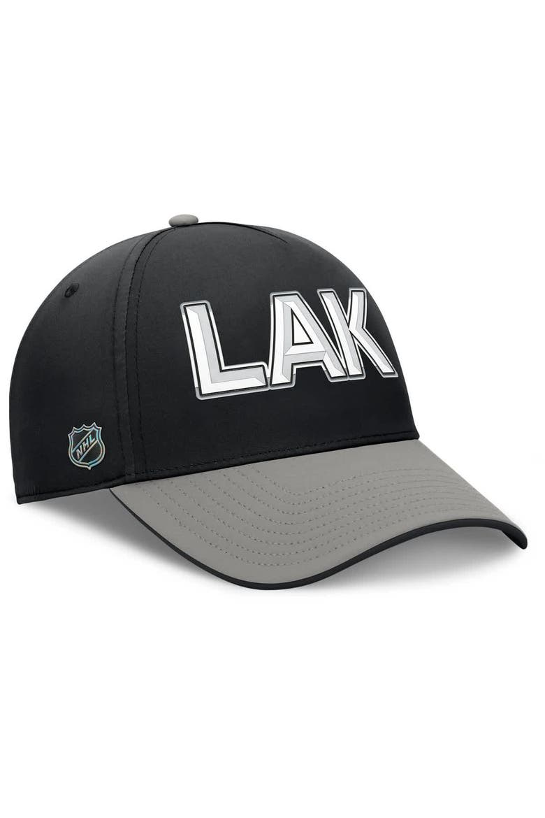 Men's Fanatics Black/Gray Los Angeles Kings Authentic Pro Rink Team Code Flex Hat, Alternate, color, Black