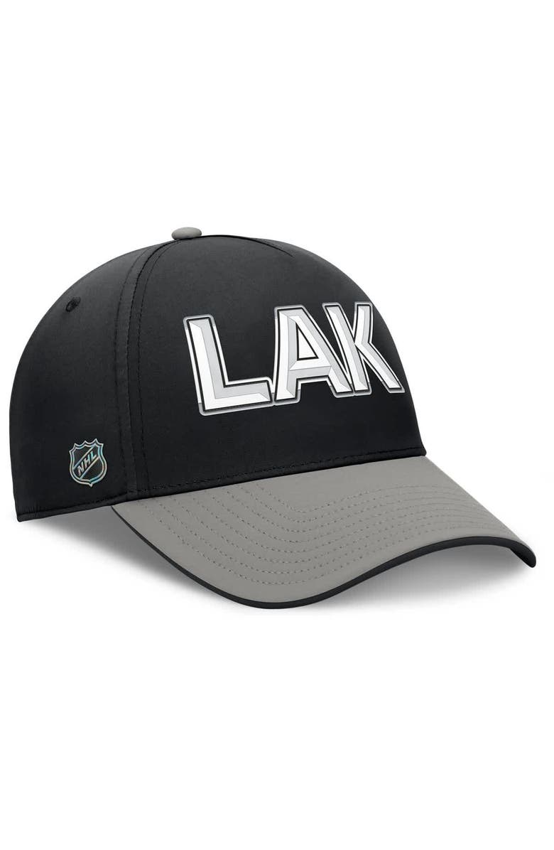 FANATICS Men's Fanatics Black/Gray Los Angeles Kings Authentic Pro Rink Team Code Flex Hat, Alternate, color, Black