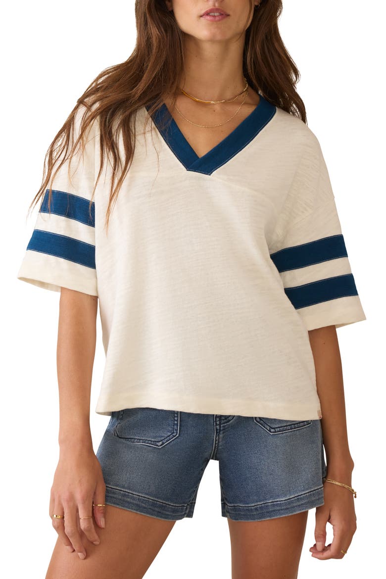 Varsity Stripe Organic Cotton T-Shirt, Main, color, TITAN VARSITY