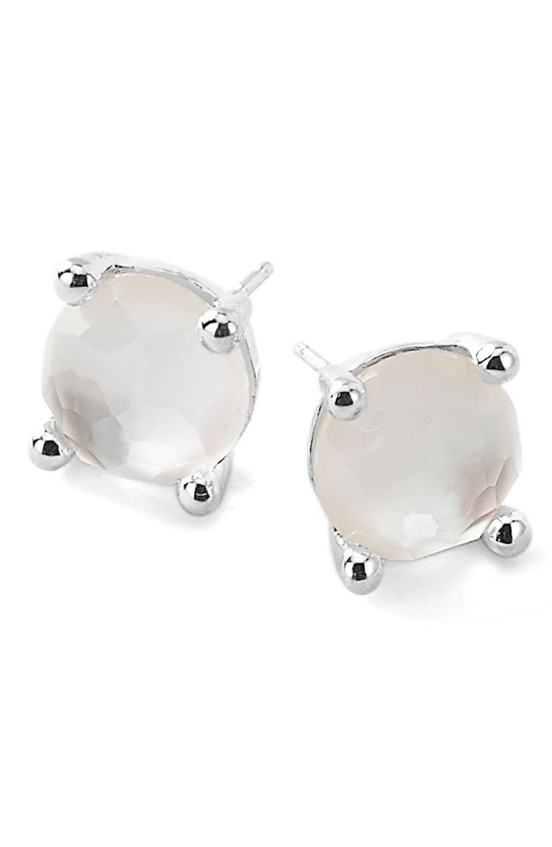Ippolita 'Rock Candy' Mini Stud Earrings, Main, color, Silver/ Mother Of Pearl