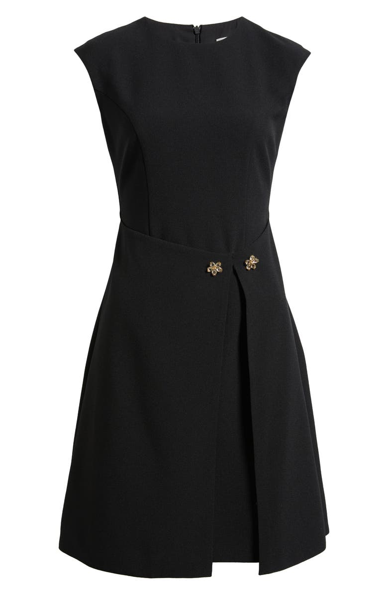 Eliza J Sleeveless A-Line Dress, Alternate, color, Black