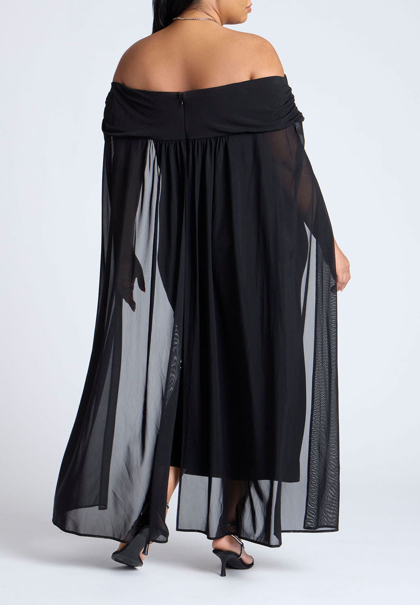 Off The Shoulder Cape Gown - image 2