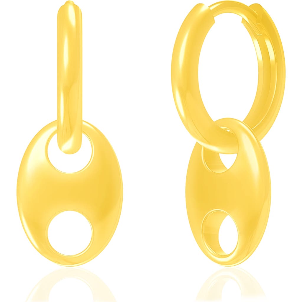 Donatello Gian Sterling Silver Fancy Puffed Earrings In Gold