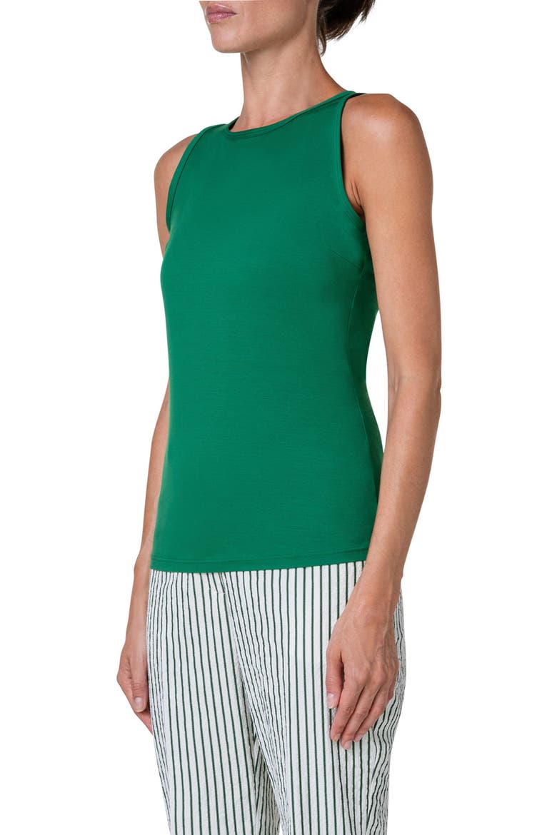 Sleeveless Stretch Modal Top, Alternate, color, LEAF GREEN