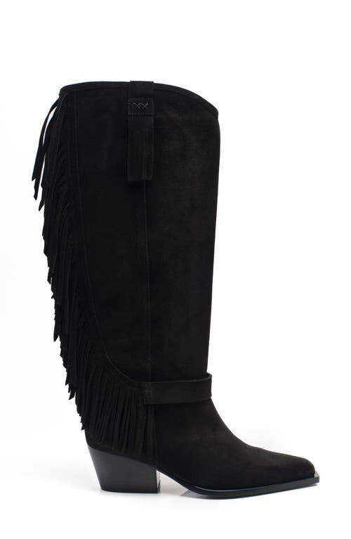 Free People Faith Fringe Western Boot In Black
