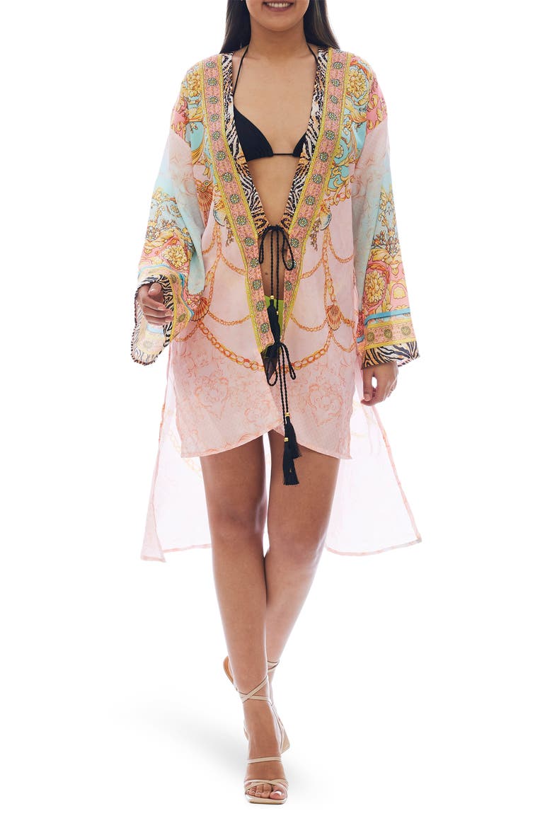 Print Cover-Up Duster, Main, color, PINK