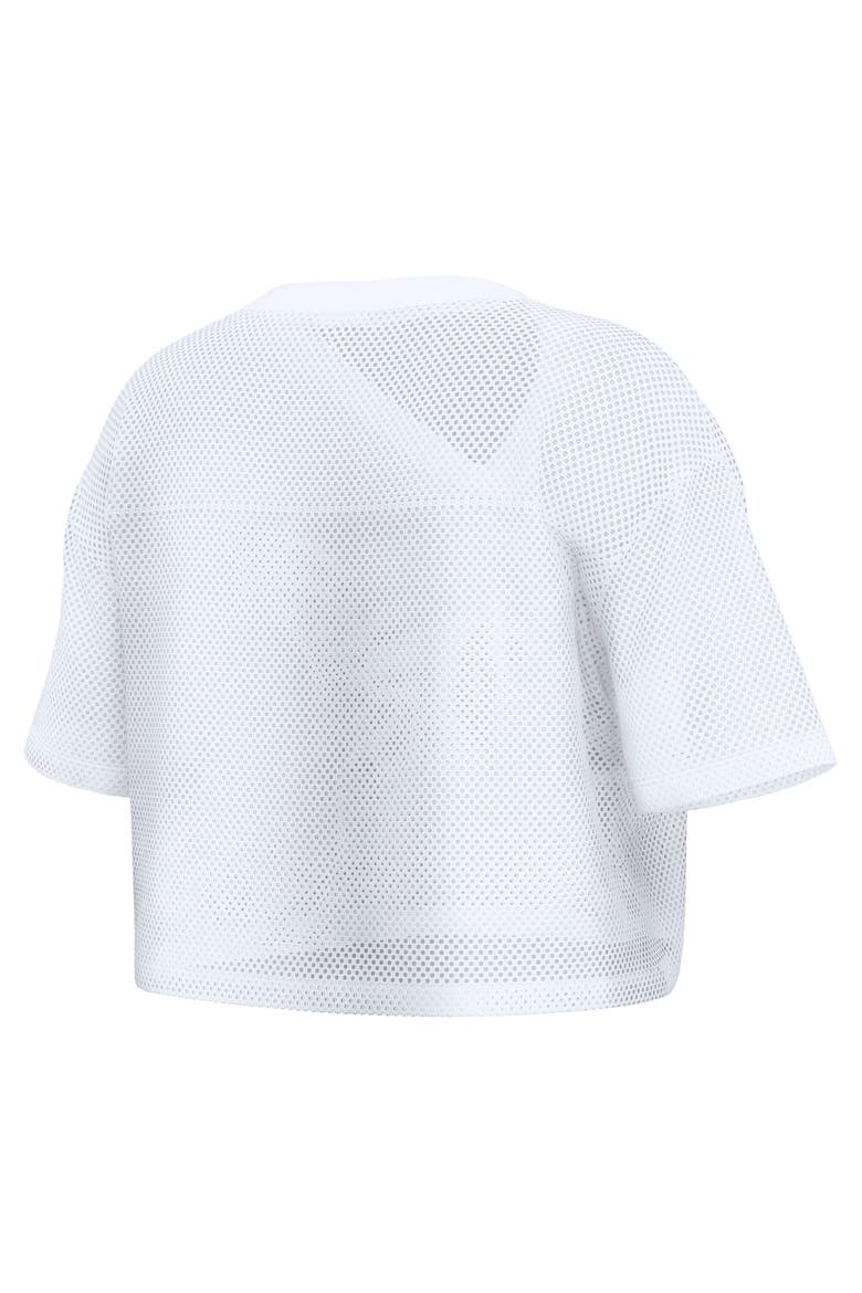 Women's Fanatics White San Francisco 49ers Oversized Mesh Cropped V-Neck Jersey, Alternate, color, White