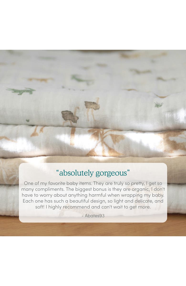 aden + anais Boutique 4-Pack 100% Organic Cotton Muslin Swaddles, Alternate, color, Fresh Fruit