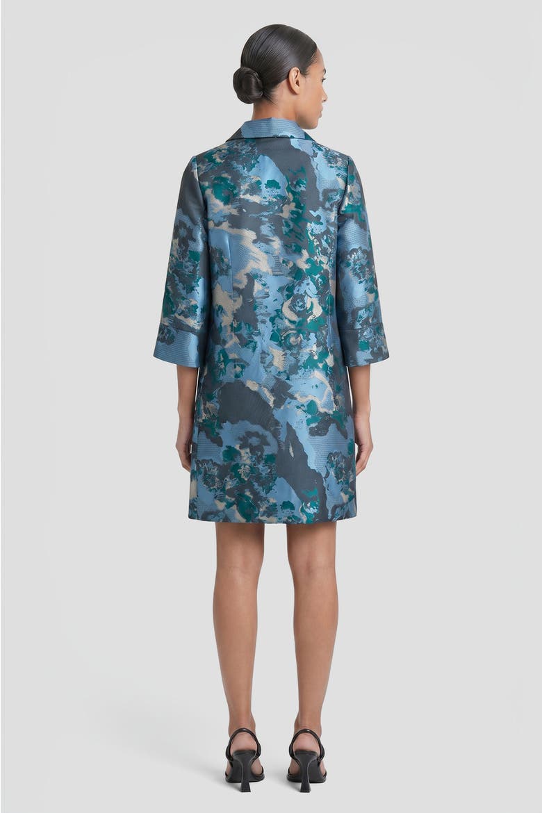 Abstract Jacquard Woven Topper, Alternate, color, Deep Teal