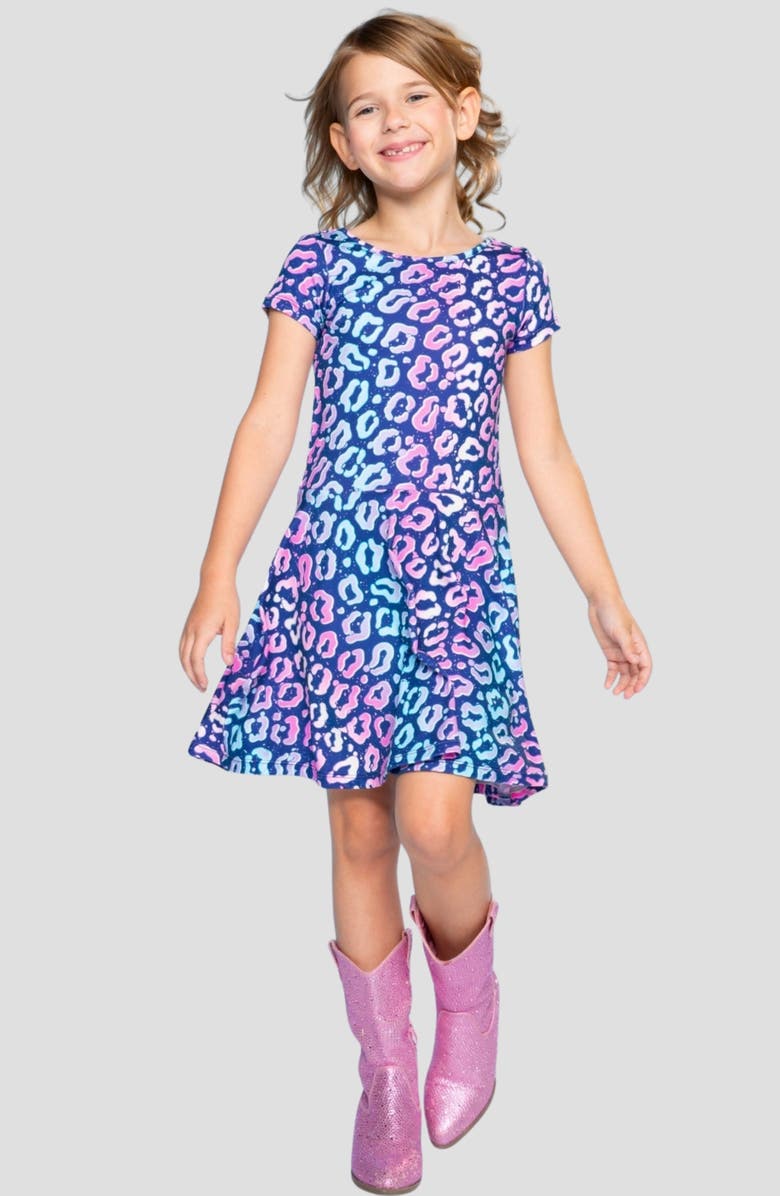 PixieLane Kids' Simply Soft Short Sleeve Skater Dress, Alternate, color, 