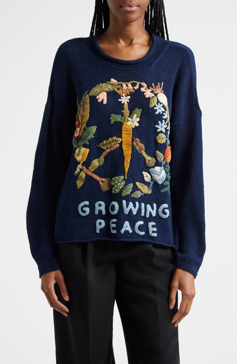 Story mfg. Twinsun Growing Peace Organic Cotton Sweater, Main, color, 