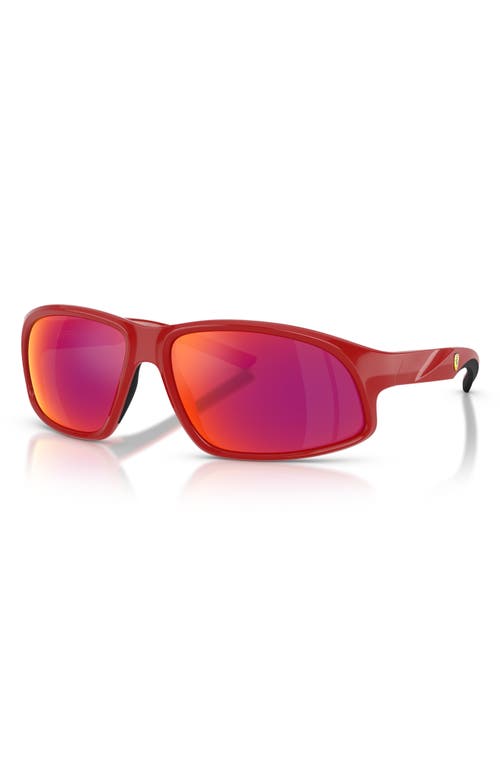 Scuderia Ferrari 64mm Oversize Irregular Sunglasses In Red