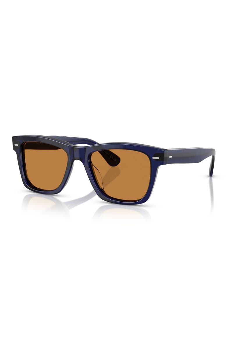 Oliver Sun 54mm Pillow Sunglasses, Alternate, color, DENIM / COGNAC