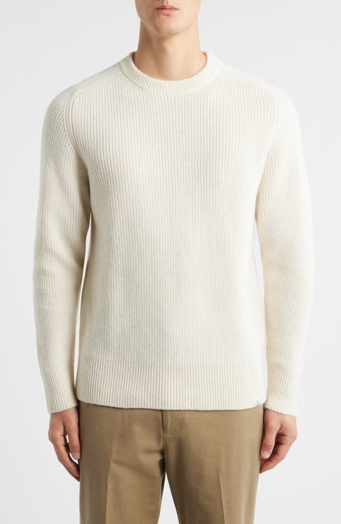 Wool & Cashmere Rib Crewneck Sweater