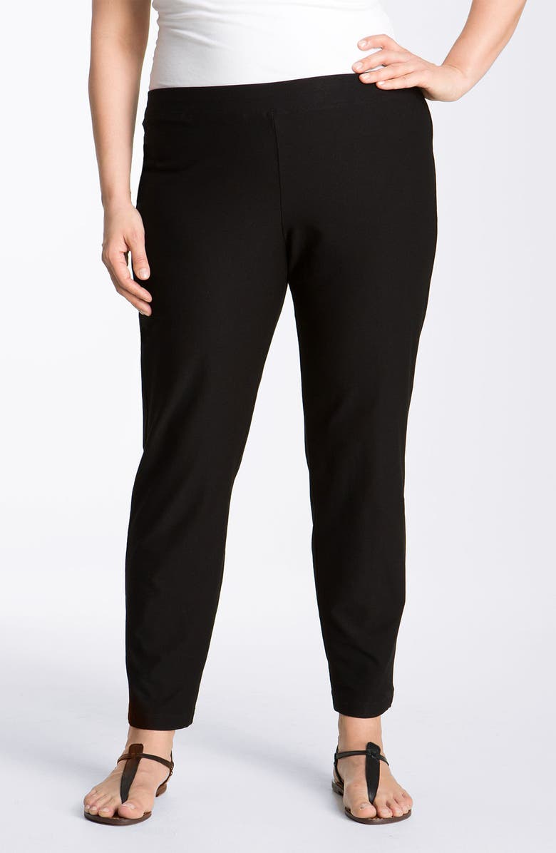 Eileen Fisher Crepe Ankle Pants, Main, color, Black