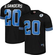Mitchell & Ness Men's Mitchell & Ness Barry Sanders Black Detroit Lions Retired Player Name & Number Mesh Top