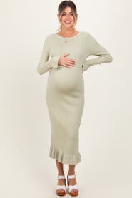 PinkBlush Ribbed Knit Bow Back Maxi Dress