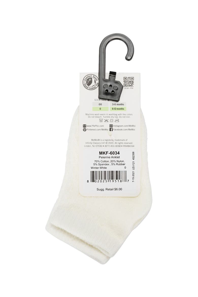 Pelerine Anklet Socks, Alternate, color, Winter White