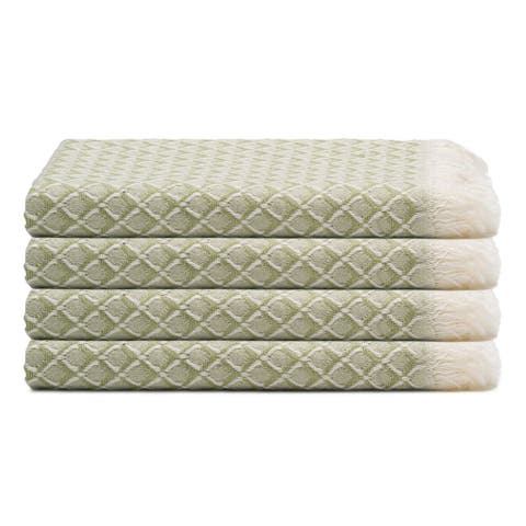 Serenity Grid Turkish Cotton Hand Towel Bundle