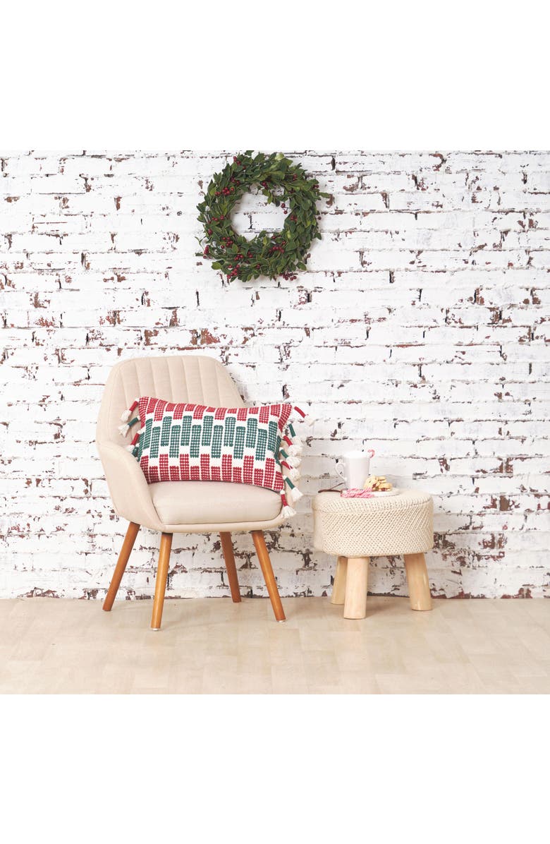 C&F Home Bethel Hand Woven Geometric Cotton Decorative Throw Pillow, Alternate, color, Green