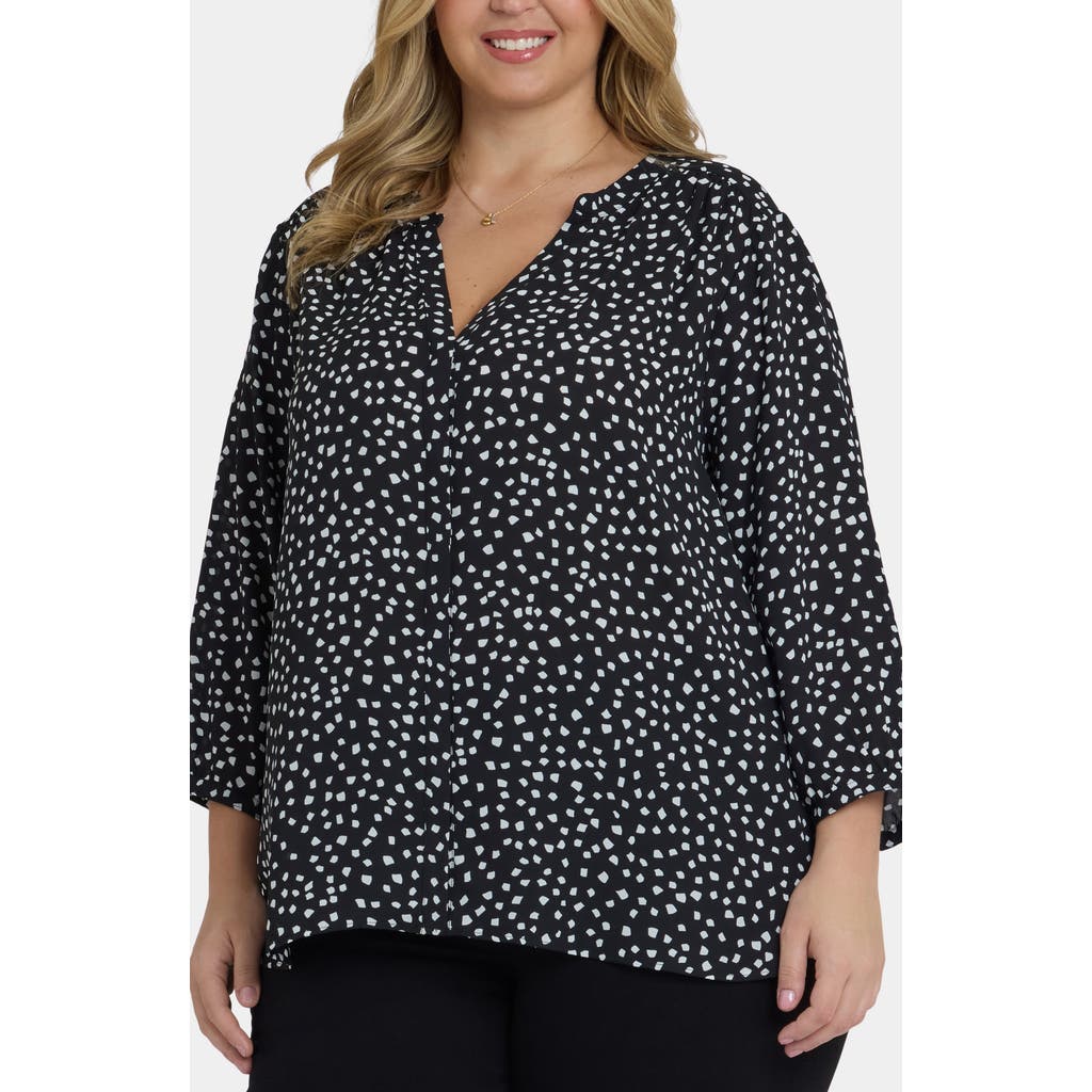 Nydj Pintuck Blouse In Black