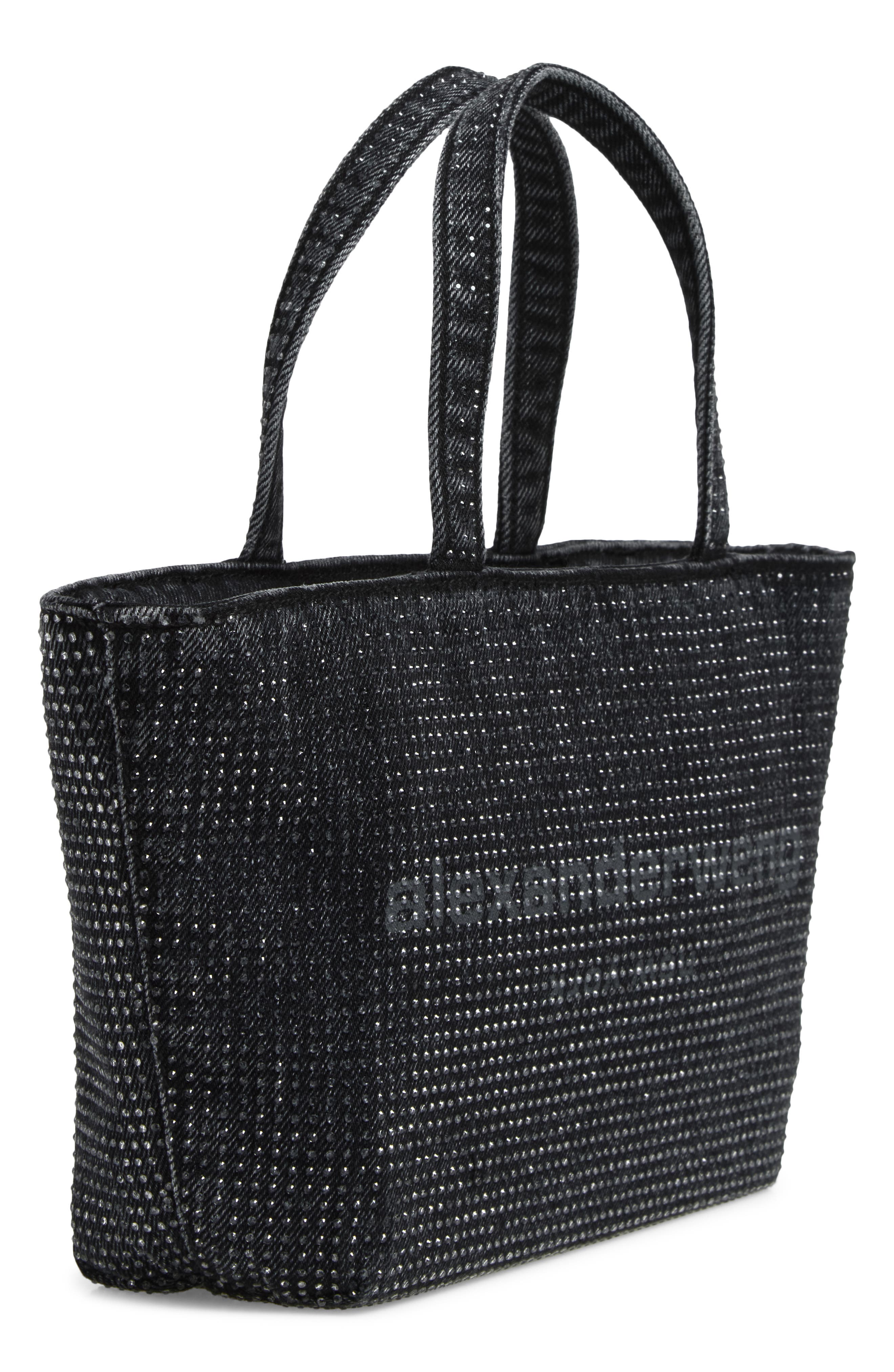 Small Punch Hotfix Denim Tote, Alternate, color, GREY AGED