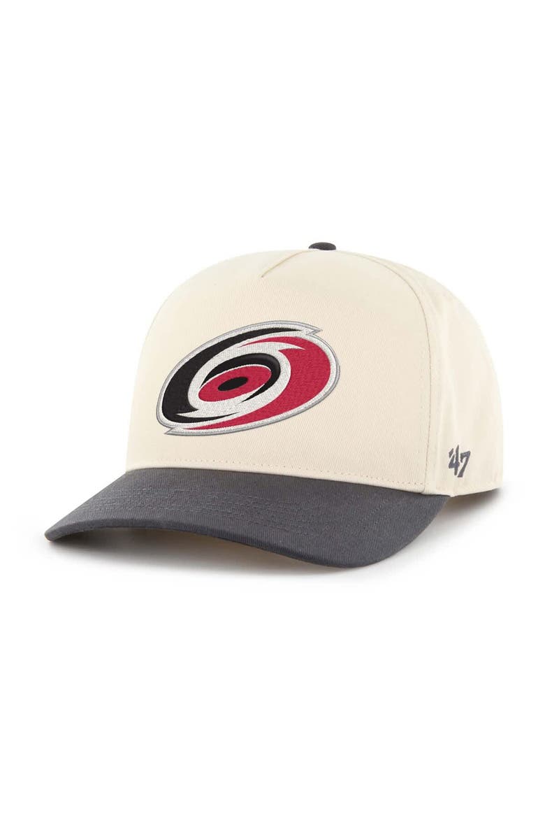 Men's '47 Cream/Charcoal Carolina Hurricanes Hitch Adjustable Hat, Main, color, Cream