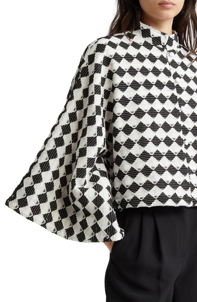 La Vie Style House Check Crop Jacket, Alternate, color,