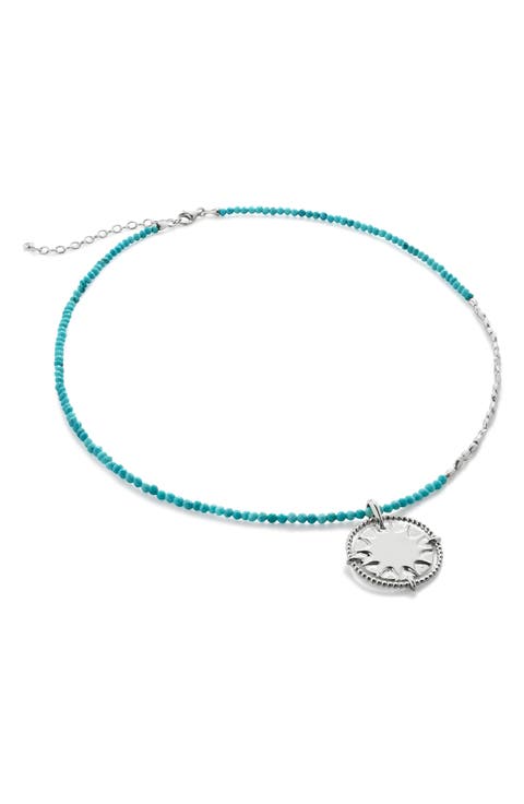 Beaded Sun Pendant Necklace