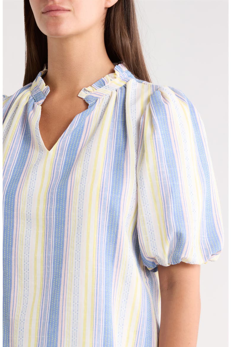 Vexie Stripe Gretna Puff Sleeve Top, Alternate, color, BLUE-MULTI