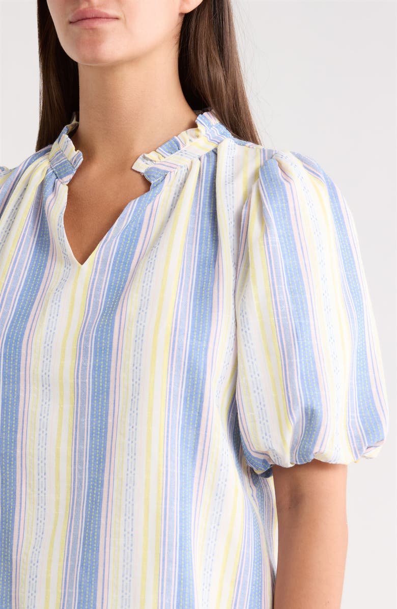 SUGARLIPS Vexie Stripe Gretna Puff Sleeve Top, Alternate, color, Blue-Multi