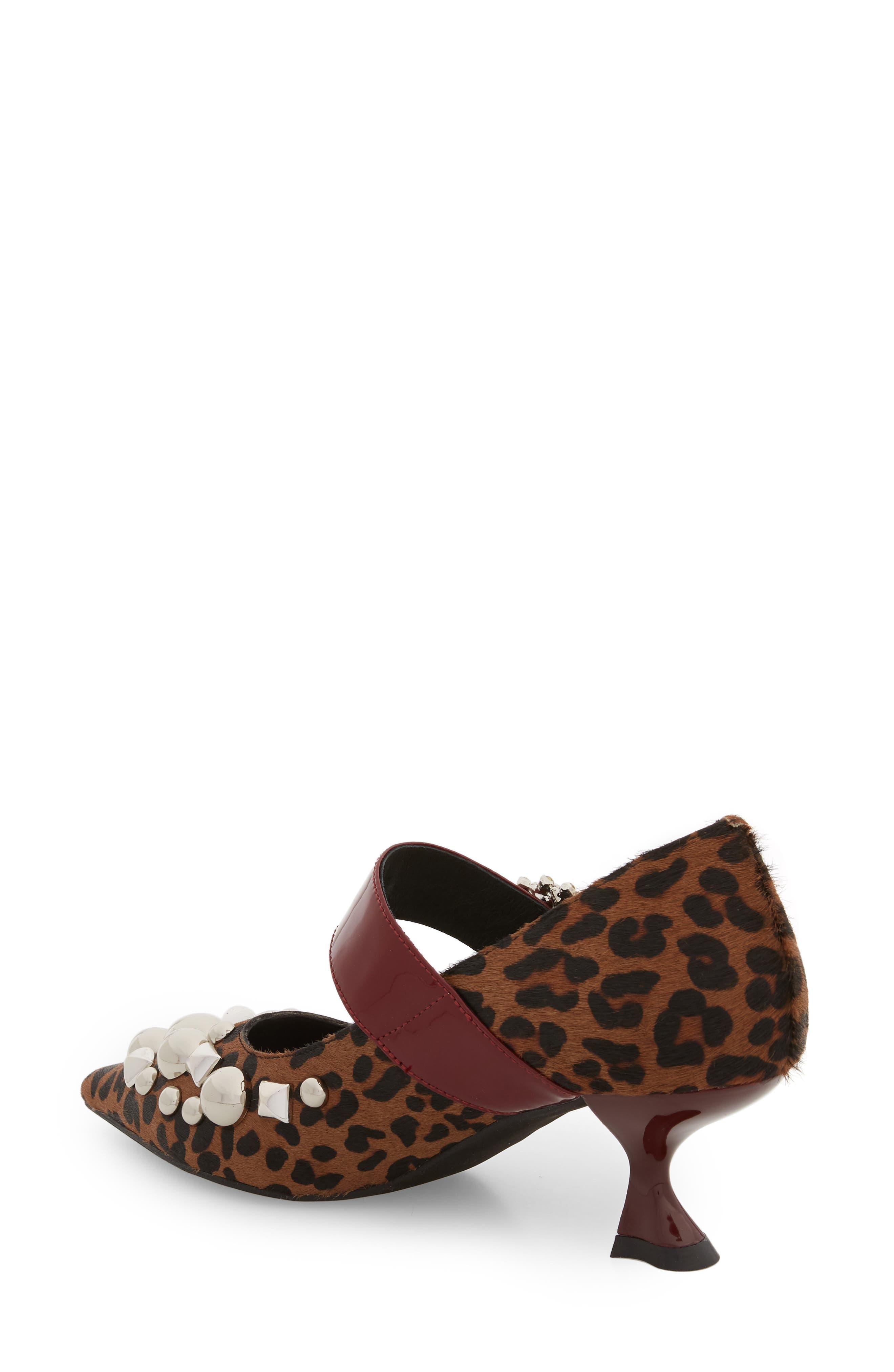 Otelia Embellished Genuine Calf Hair Mary Jane Pump, Alternate, color, CHEETAH CALF HAIR