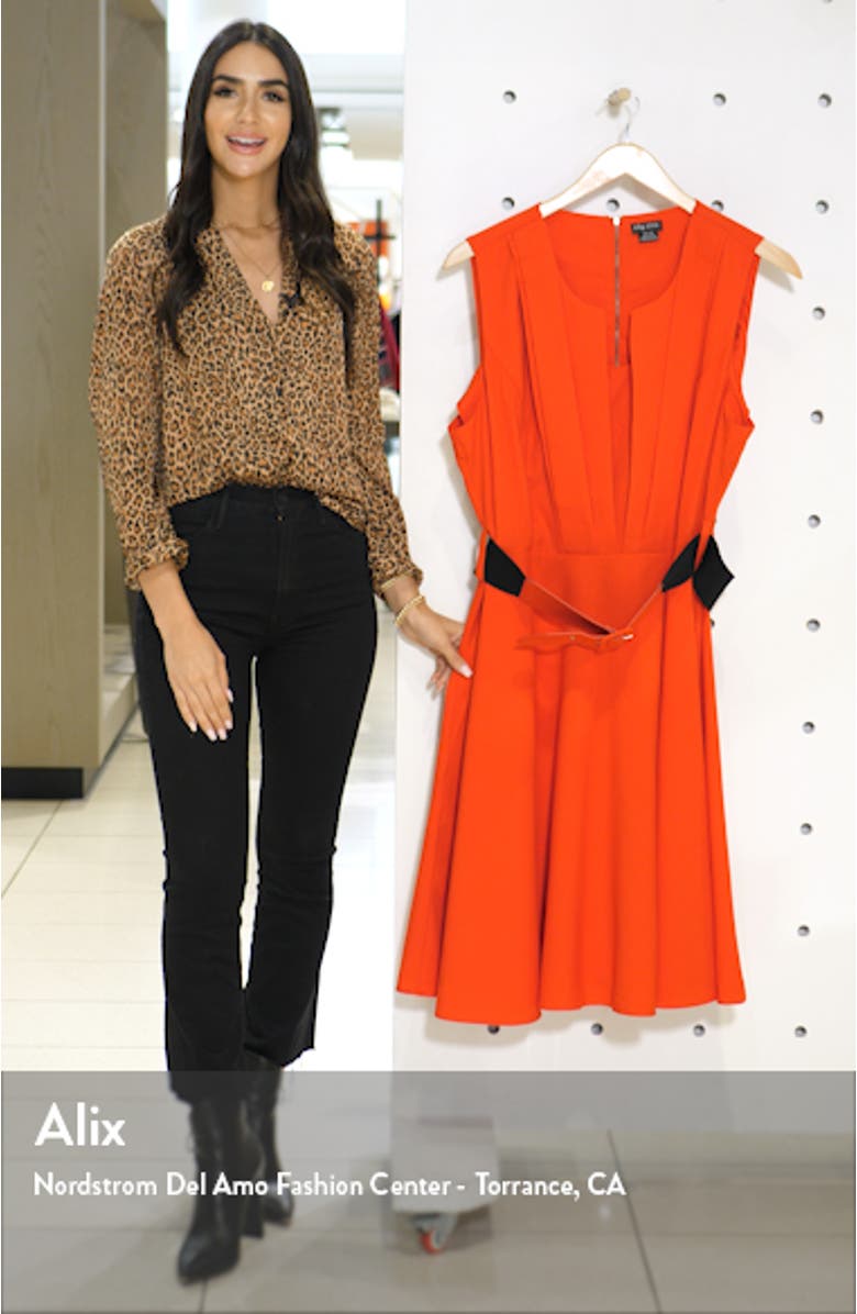 Vintage Veronica Belted Pleat Fit & Flare Dress, sales video thumbnail