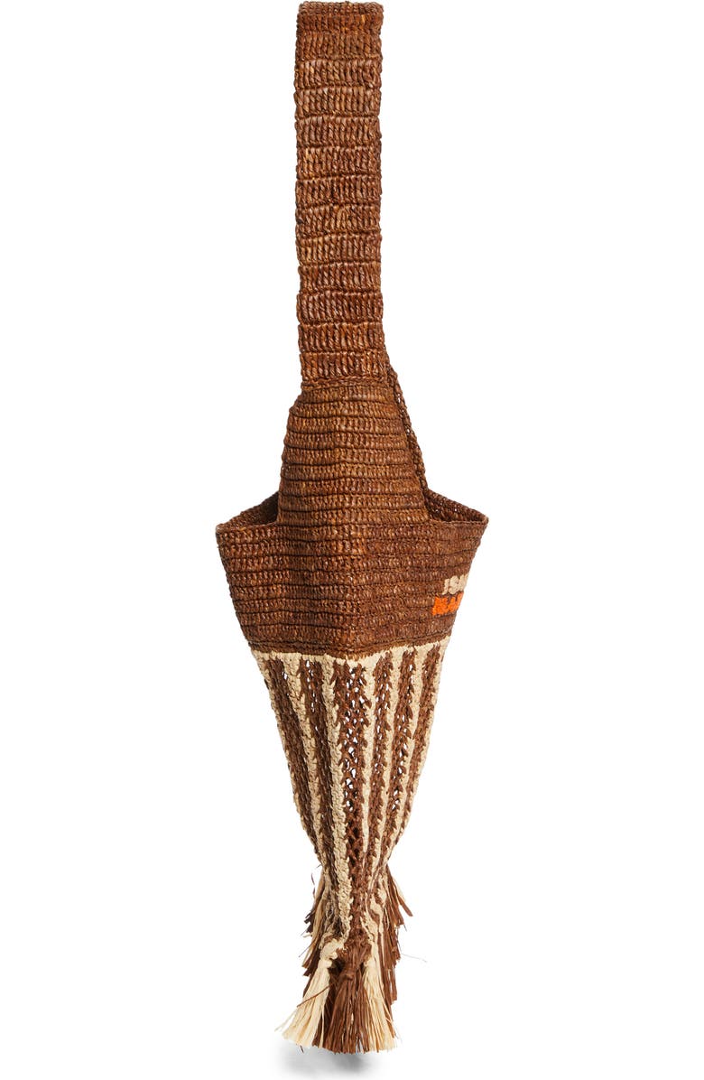 Isabel Marant Small Praia Fringe Raffia Tote, Alternate, color, Natural/ Brown