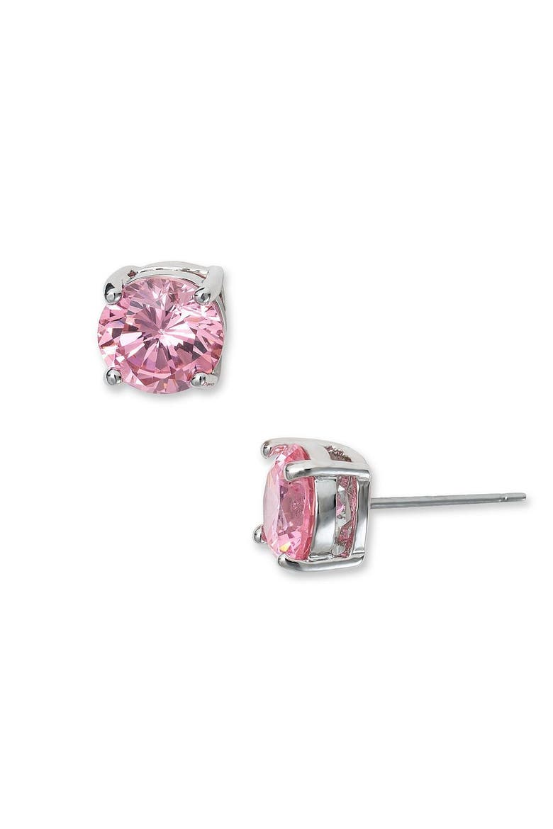 Rachel Cubic Zirconia Stud Earrings, Main, color, PINK