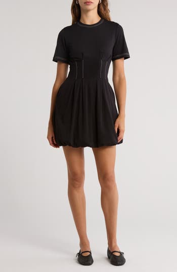 Simkhai Pearson Cotton And Modal-blend Jersey Mini Dress In Black
