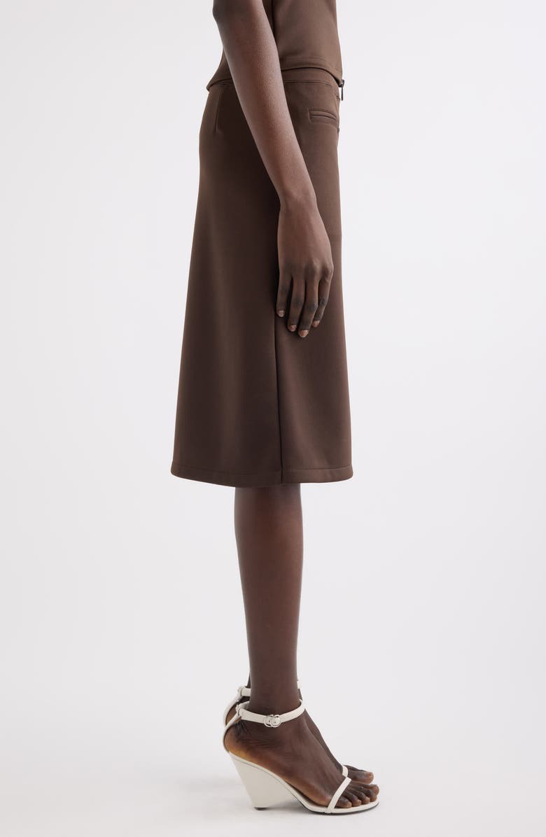 Courrèges Interlock A-Line Track Midi Skirt, Alternate, color, Chocolate