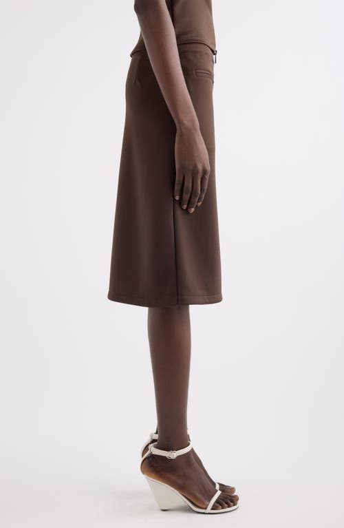Courrèges Interlock A-line Track Midi Skirt In Brown