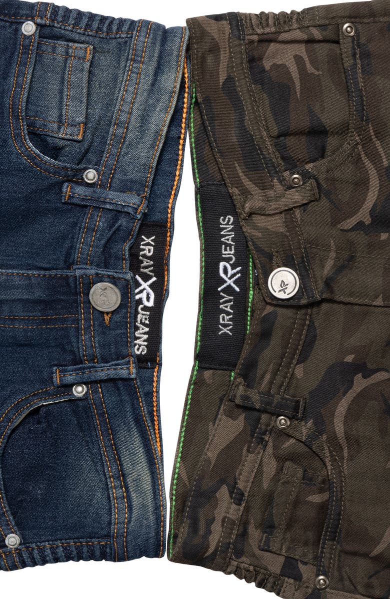 XRAY Kids' 2-Pack Stretch Jeans, Alternate, color, Indigo/ Olive Camo